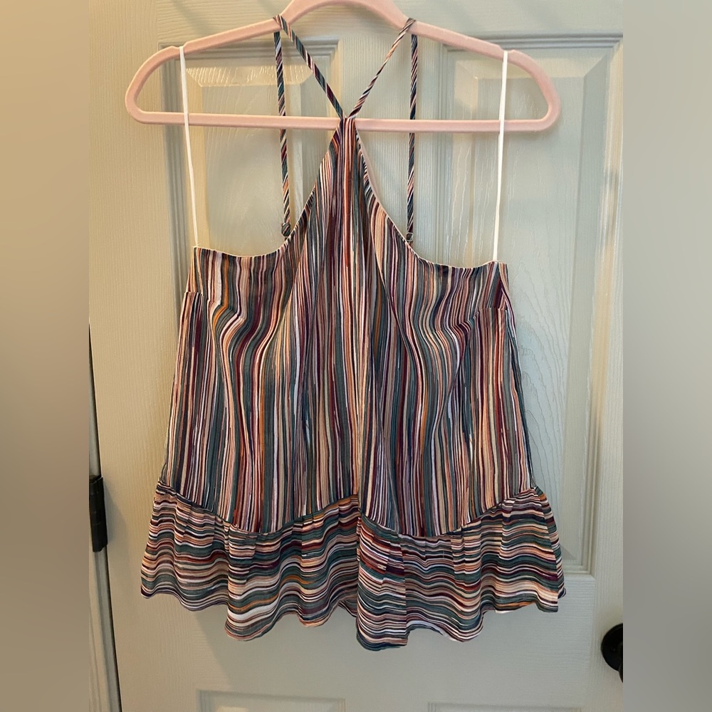 Stripped Tank Top with Adjustabke Straps